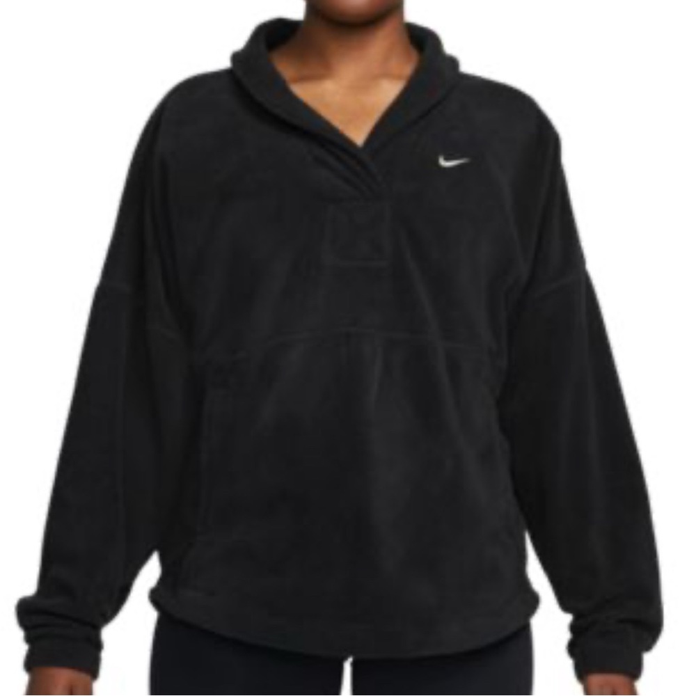 Nike Black Therma-Fit One Fleece Long Sleeve Pullover